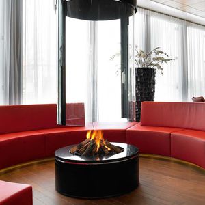 gas fireplace / wood-burning / contemporary / open hearth