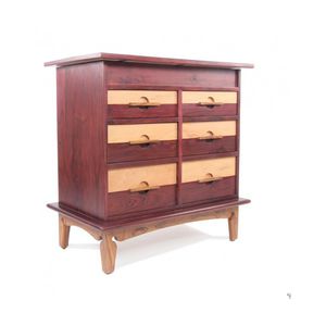 contemporary chest of drawers / solid wood / white / brown
