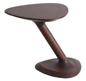 contemporary side table / solid wood / triangular / commercial