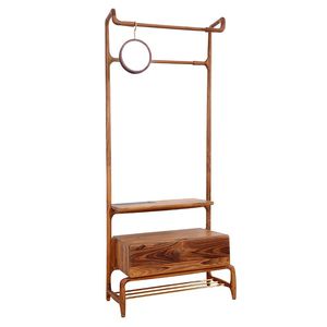 floor coat rack / contemporary / teak