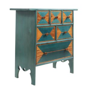 traditional chest of drawers / solid wood / blue / green