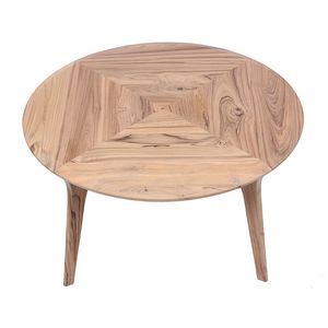 contemporary coffee table / teak / round / living room
