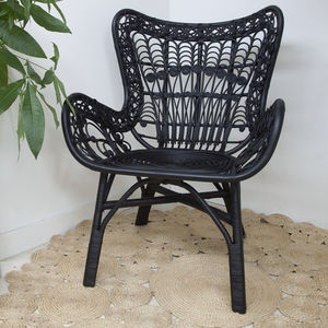 traditional chair / with armrests / rattan