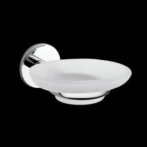 wall-mounted soap dish / metal / glass