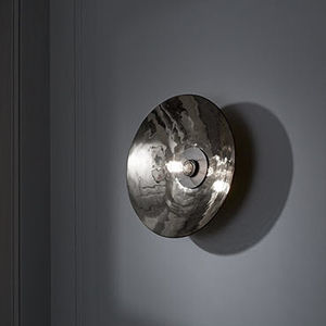 contemporary wall light / glass / round