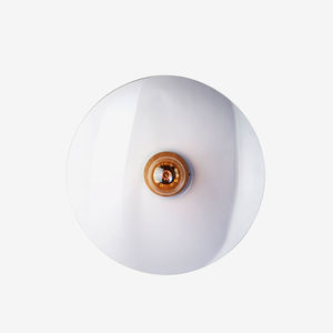 contemporary wall light / glass / round