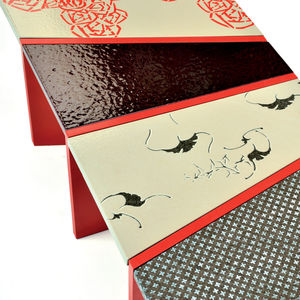 original design table / lava / rectangular / handmade