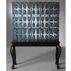 sideboard with long legs / original design / wooden / steel