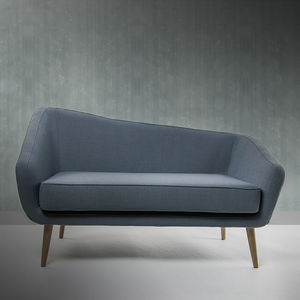 contemporary sofa / walnut / fabric / 2-seater