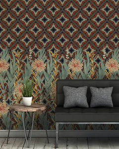 Oriental wallpaper / nonwoven fabric / floral pattern / geometric pattern