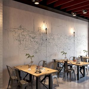 unique wallpaper / nonwoven fabric / sketch / art print