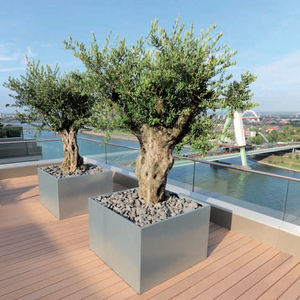 stainless steel planter / galvanized steel / square / custom
