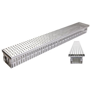 floor drainage channel / stainless steel / galvanized steel / with grating