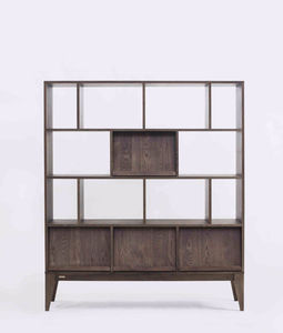 modular bookcase / contemporary / oak / walnut