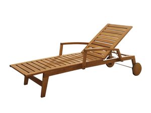 contemporary sun lounger / wooden / garden / adjustable backrest
