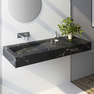 Wall Mounted Washbasin Gliese Carrara Riluxa Carrara Marble