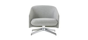 contemporary armchair / fabric / leather / aluminum