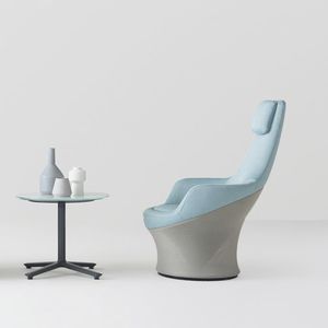 contemporary armchair / fabric / with headrest / high back
