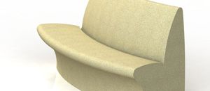 public bench / contemporary / concrete / with backrest