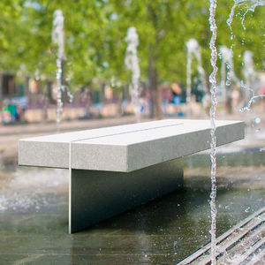 public bench / contemporary / galvanized steel / concrete
