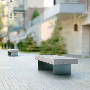 public bench / contemporary / galvanized steel / concrete
