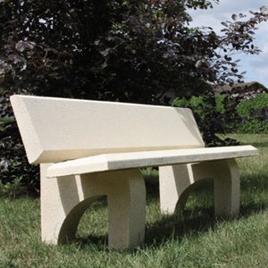 public bench / traditional / concrete / with backrest