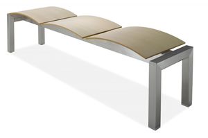 indoor bench / contemporary / beech / stainless steel