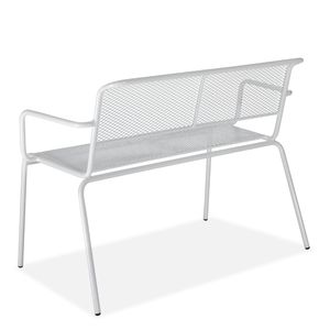 indoor bench / contemporary / painted steel / with backrest