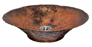 countertop washbasin / round / copper / contemporary
