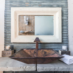 countertop hand basin / rectangular / copper