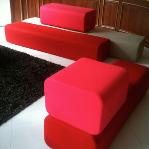 modular upholstered bench / contemporary / fabric / custom