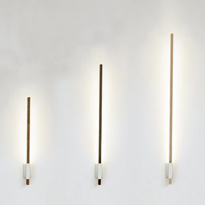 contemporary wall light / wooden / LED / vertical