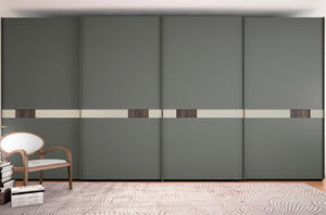 contemporary wardrobe / melamine / sliding door
