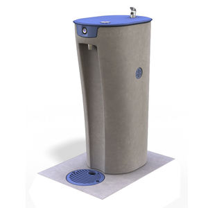 outdoor drinking fountain / concrete / cast aluminum