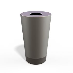 public trash can / metal / contemporary / commercial