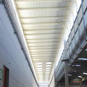 corrugated polycarbonate panel / for roofs / for facade cladding / translucent