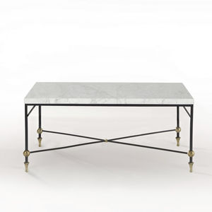 coffee table / traditional / glass / brass
