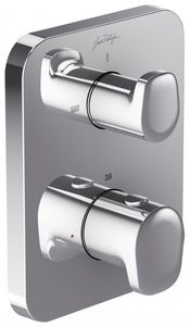 shower mixer tap / built-in / chromed metal / thermostatic
