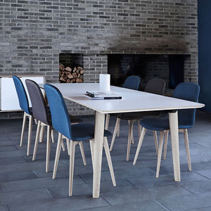 contemporary chair / upholstered / oak / walnut