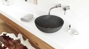 countertop washbasin / round / concrete / contemporary