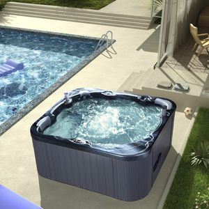 portable hot tub / square / 6-seater / outdoor