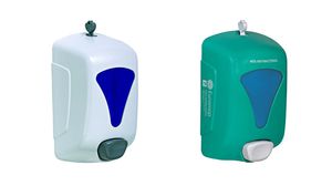 commercial soap dispenser / wall-mounted / plastic / manual