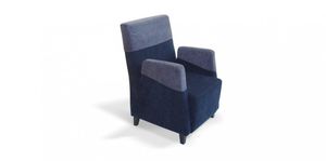 contemporary armchair / fabric / leather / with armrests