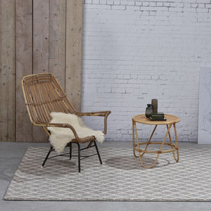 contemporary rug / geometric pattern / wool / viscose