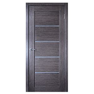 indoor door / swing / solid wood / semi-glazed