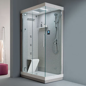 glass shower cubicle / corner / with sliding door