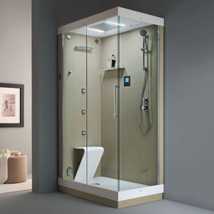 glass shower cubicle / corner / with sliding door