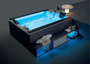 above-ground hot tub / rectangular / 4-seater / 8-seater