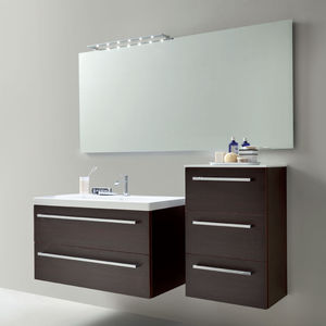 wall-hung washbasin cabinet / wooden / ceramic / contemporary