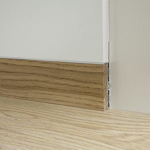 wooden baseboard / aluminum / for electrical wiring / flush